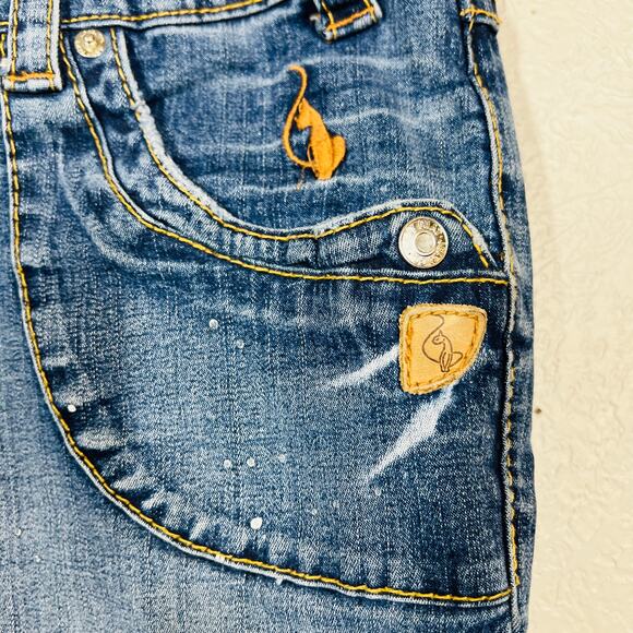 Baby Phat Y2K Bermuda Jorts Long Denim Shorts Blue - 11 - Picture 3 of 4